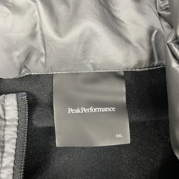 Peak Performance Alum Vest Mens Size XXL Grey Black Hybrid Hooded Puffer Running - Picture 6 of 14